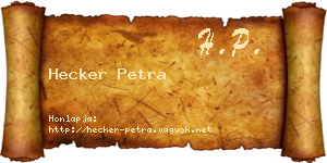 Hecker Petra névjegykártya